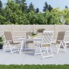 Set 4 perne scaun gradina spatar inalt 120x50x3cm, gri taupe, poliester, exterior. Confortabile &amp; rezistente la apa