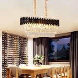 Candelabru Cristal VERSAILLES Regalis 10x E14, Diametru 80cm, Auriu Lucios si Negru, Inaltime Reglabila ModernLight Concept