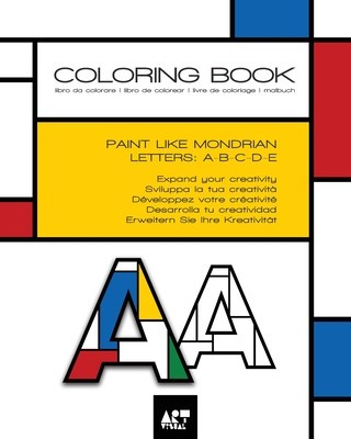 Coloring Book - Alphabet Mondrian Style: Letters: A B C D E foto