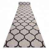 Traversa sisal Floorlux model 20608 marocani trellis argintiu si negru, 100 cm, Dreptunghi
