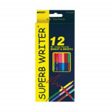 Creioane colorate bilaterale 12/24 culori Marco