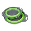 Set 2 strecuratori pliabile din silicon alimentar cu manere, fund antiaderent si antialunecare, rotunda, doua dimensiuni, cu maner
