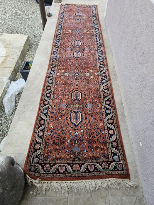 Covor vechi oriental Sarough 363 x 83 cm Sarugh tesut de mana