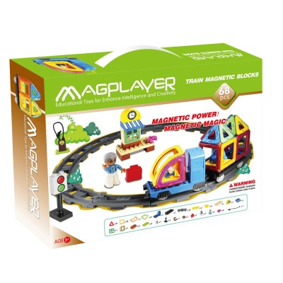 Joc de constructie magnetic - 68 piese PlayLearn Toys foto