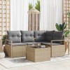 VidaXL Set de canapele pentru grădină 5 pcs Bej Rattan poli 3346370