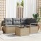 vidaXL Set de canapele pentru grădină 5 pcs Bej Rattan poli 3346370