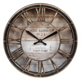 Ceas de Perete Decorativ Bronz Brushed Litere Romane &Oslash;20cm