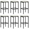 Set 6 Scaune Bar Gossi, Negre, Poliratan, Perne Incluse, Otel, 38x38x76cm, Bucatarie/Living