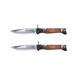 Cumpara ieftin Set doua briceaguri de vanatoare, AK-47 Assault, 34 cm,​ teaca inclusa, maro
