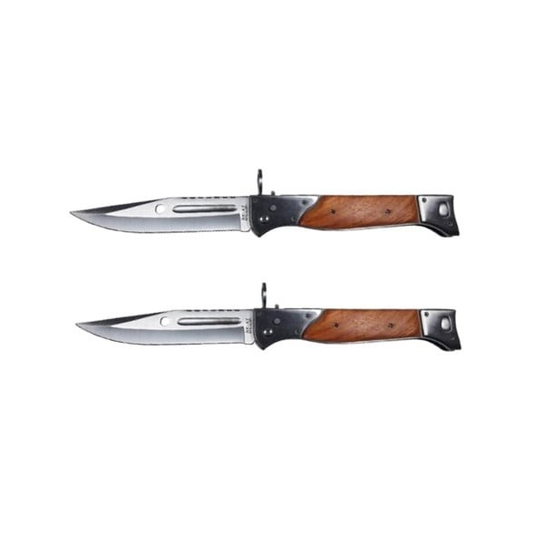 Set doua briceaguri de vanatoare, AK-47 Assault, 27 cm,​ teaca inclusa, maro