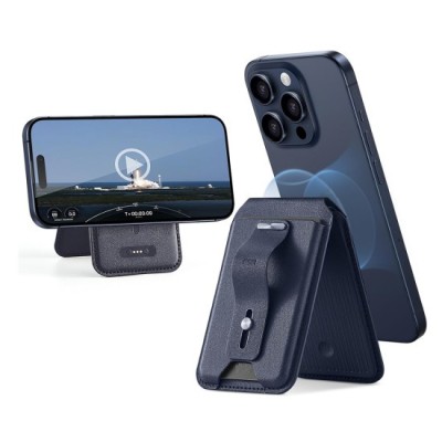 Portofel pentru Telefon cu Functie de Suport Birou - ESR - Blue Titanium foto