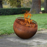 Esschert Design Bol pentru foc, ruginiu, cu pete GartenMobel Dekor, vidaXL
