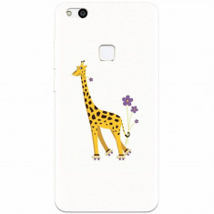 Husa silicon pentru Huawei P10 Lite, Rollerskating Girafe Illustration