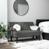 Bancă cu spătar, gri &icirc;nchis, 120x62x75,5 cm, material textil