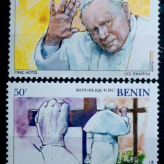 Benin 2003 arta Papa Ioan Paul Ii 2v . Nestampilata