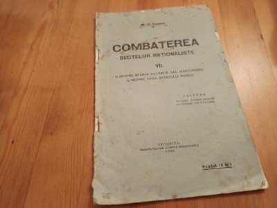 M.A. CALNEV, COMBATEREA SECTELOR RAȚIONALISTE. BROȘURA VII. CHIȘINĂU 1928 foto