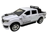 Macheta Ford Ranger Raptor 1:32 alba replica metal lumini si sunete usi deschise bena functionala