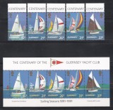 Guernsey 1991 - Centenarul Clubului de Iahturi din Guernsey, Colita, MNH