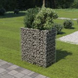 Cumpara ieftin Strat inaltat gabion otel galvanizat Gossi 90x50x100 cm argintiu. Bordura gradina robusta, rezistenta la intemperii. Umplere cu pietre