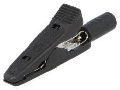 Bornă Crocodil Neagră 15A 60VDC 4mm
