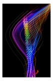 Tablou Canvas Contururi Dansante &icirc;n Lumină Multicoloră Artă Abstractă, 26 x 39 cm, CMCLASS