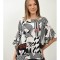 BLUZA CU MANECA SCURTA OVERSIZE MALIKA MULTICOLORA TALIE UNICA Multicolora