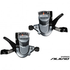 Manete De Schimbator Shimano New Alivio Sl-M4000, Set Stg+Drpt, 3+9V, Cu Afisaj, Cu Cabluri, Negre foto