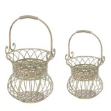 Set doua cosuri din fier forjat antik white XW-67