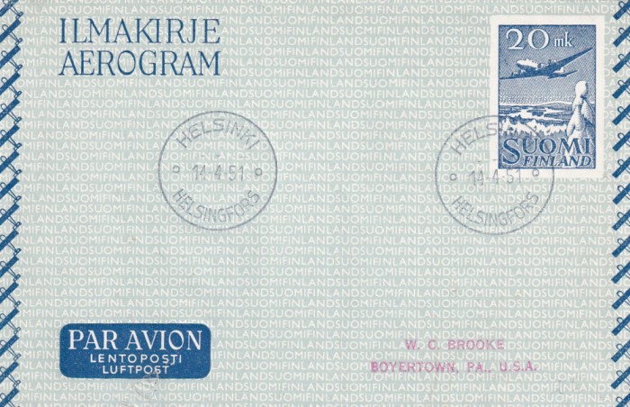 FILATELIE TEMATICA - PLIC FINLANDA TEMATICA AVION AVIOANE AVIATIE AIRMAIL AEROGRAM