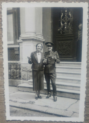 Militar impreuna cu prietena// fotografie, Sfantu Gheorghe 1936 foto