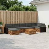 vidaXL Set de canapele de exterior cu pernă 8 pcs Natural și Antracit 3383665
