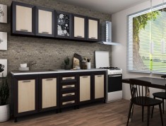 Bucatarie Magda 200X60X200, Wenge + Mesteacan foto