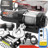 Troliu manual 12 V 130 A, capacitate 1590 Kg, lungime calbu 12 m, grosime cablu 5.3 mm, 3500lb, Verke