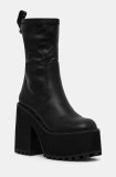 Buffalo botine Killah Sock Boot femei, culoarea negru, cu toc drept, 1622376-BLK