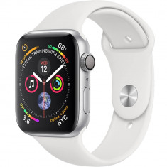 Smartwatch Apple Watch 4 GPS 44MM Aluminiu Argintiu Si Curea Sport White foto