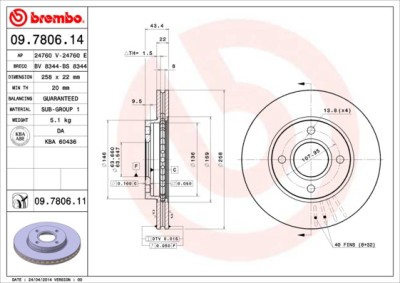 BREMBO 09.7806.11 PRIME LINE - UV Coated Disc frana foto
