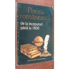 Poezia romaneasca de la inceputuri pana la 1830