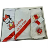 Trusou botez, model brodat, Minnie Mouse Rosu- BT42