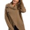 BL1002-14 Pulover tricotat cu aspect petrecut si guler lat