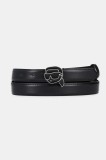 Karl Lagerfeld curea de piele femei, culoarea negru, A2W33073