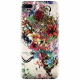 Husa silicon pentru Apple Iphone 8 Plus, Abstract Flowers Tattoo Illustration