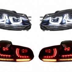 Faruri Chrome si Stopuri Full LED VW Golf 6 VI (2008-up) R20 U Design cu Semnal LED Dinamic Performance AutoTuning