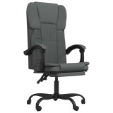 Cumpara ieftin Fotoliu de birou rabatabil, gri inchis, textil