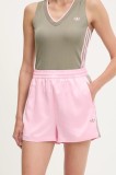 Adidas Originals pantaloni scurți Shorts culoarea roz, cu imprimeu, high waist, KD2282