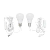 Sistem iluminat cu 2 becuri panou solar 5V/5,5W 1xUSB incarcare tel BK69217, Oem