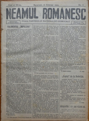 Ziarul Neamul romanesc , nr. 5 , 1914 , din perioada antisemita a lui N. Iorga foto