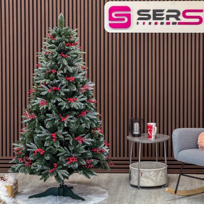 Brad artificial Sersimo, Miahelene Elite, verde nins cu merisoare, mix 2D+3D, 180 cm Household NewTrend foto