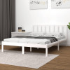 VidaXL Cadru de pat, alb, 140x200 cm, lemn masiv de pin