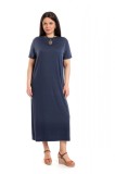 Cumpara ieftin Rochie Dama Lunga Tricot, Bleumarin inchis din Viscoza - M