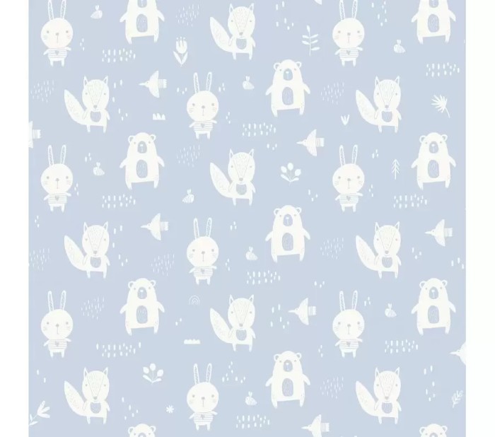 Tapet copii cu animale pe un fundal albastru, My Kingdom L91311